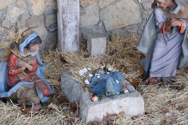 closeup of baby jesus in the Christmas Chreche