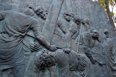 close up of one of the stations of the cross