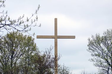 the steel cross on franciscan campus